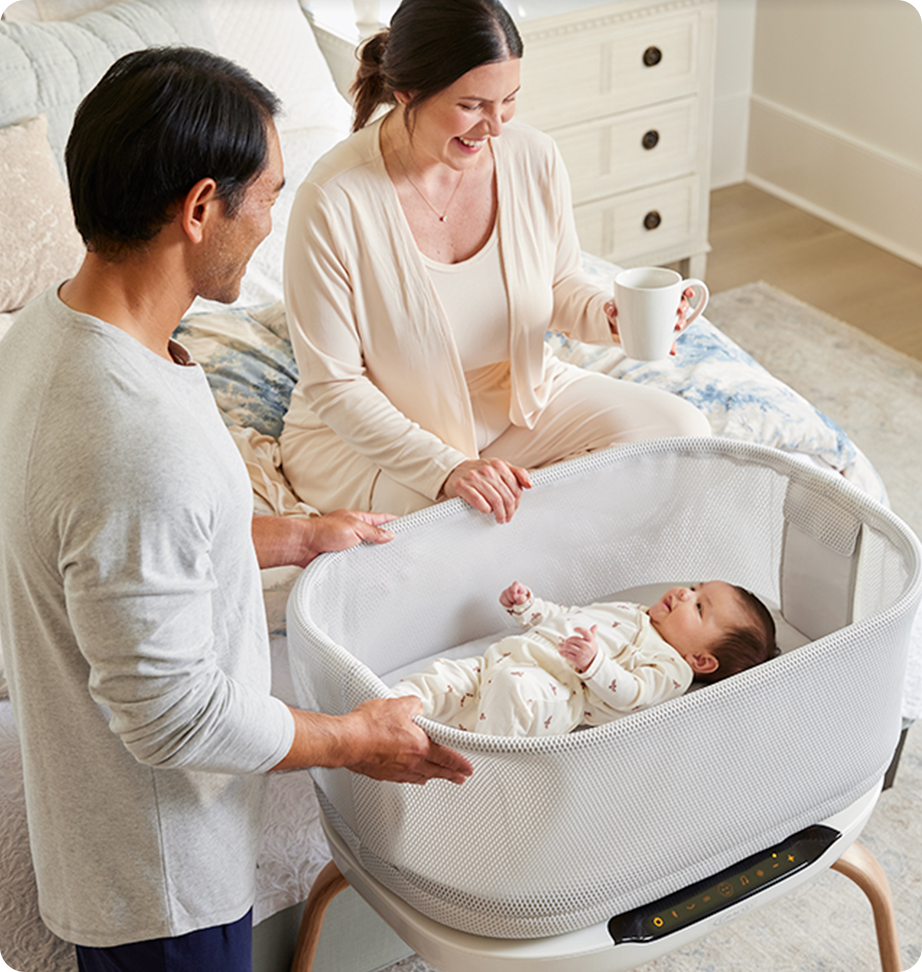 Smart Bassinet with Parents and Baby